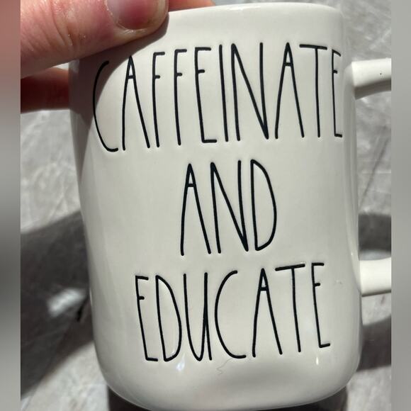 Rae Dunn Caffeinate and Educate coffee mug - Picture 6 of 7